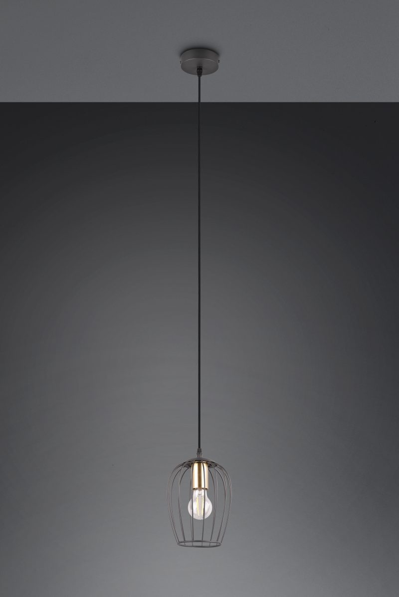 Metalen hanglamp zwart filigraan kap Grid - Afbeelding 3