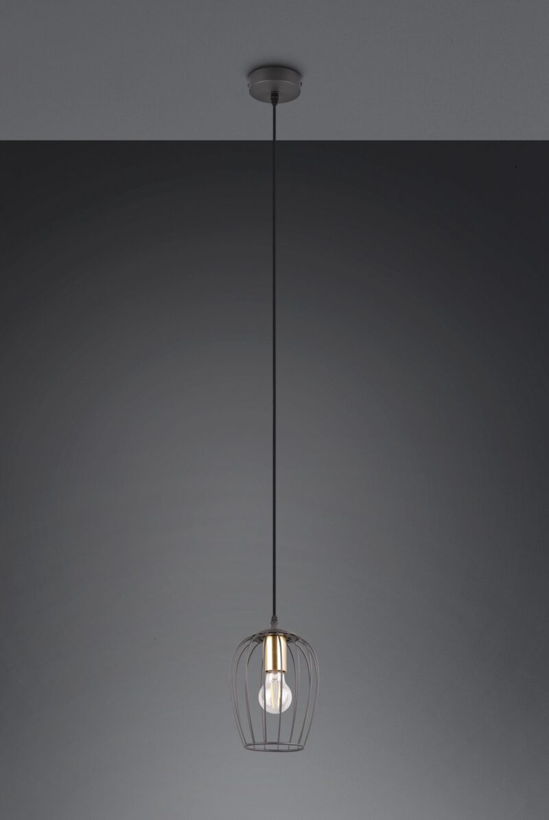 Metalen hanglamp zwart filigraan kap Grid - Afbeelding 3