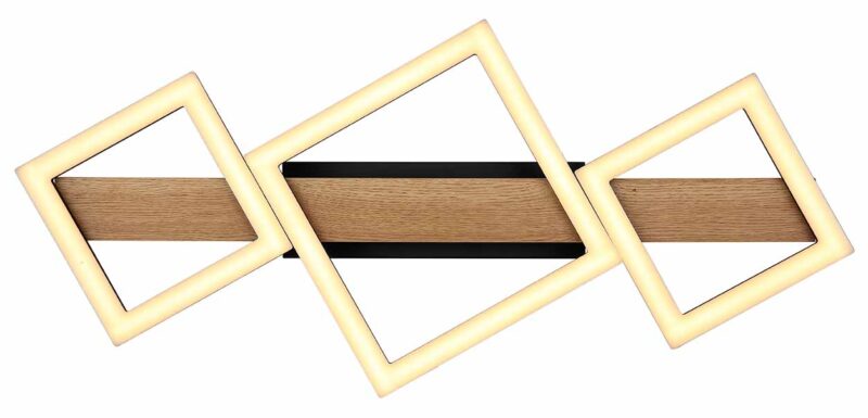 Metalen houten zwarte moderne plafondlamp Globo Dustin - Afbeelding 3