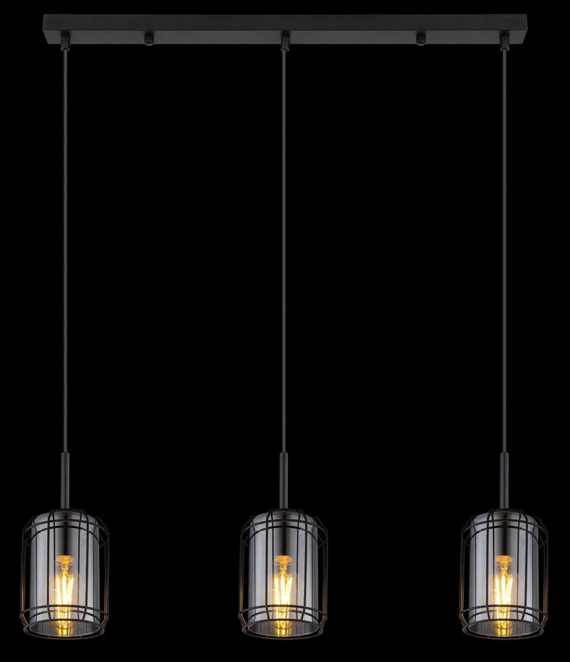 Metalen industriële zwarte hanglamp Globo Kammi - Afbeelding 5