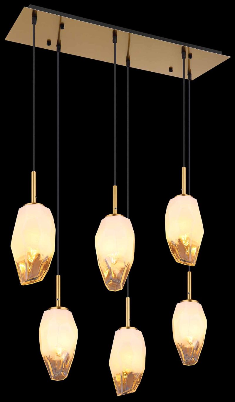 Metalen klassieke hanglamp messing Globo Barcley - Afbeelding 4