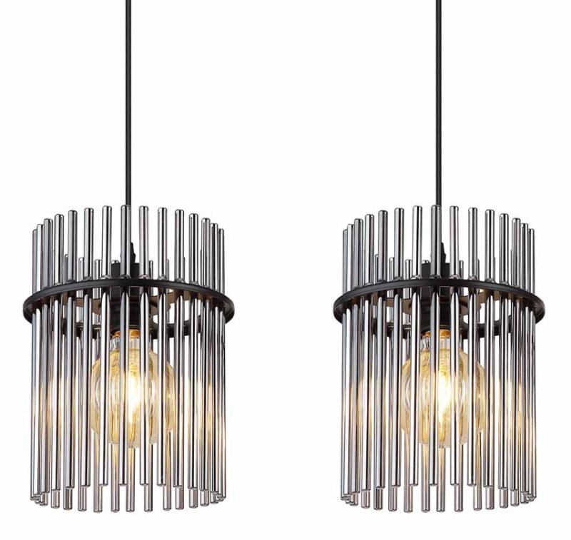 Metalen klassieke hanglamp zwart Globo Gorley - Afbeelding 3