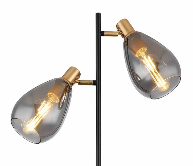 Metalen klassieke zwarte vloerlamp Globo Fanni - Afbeelding 3