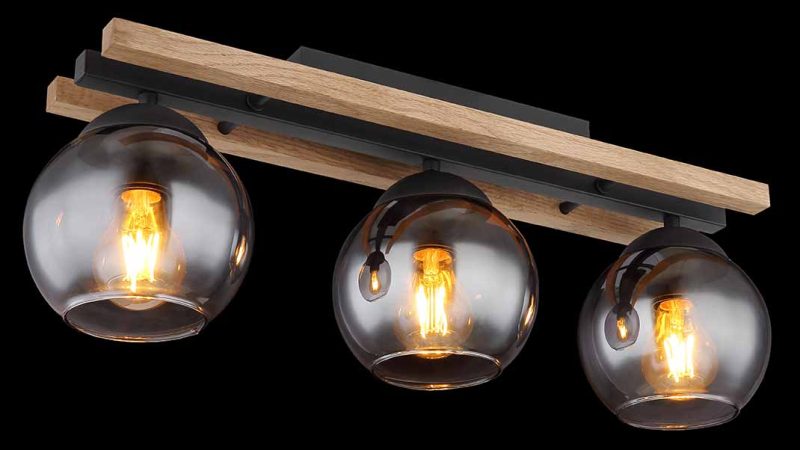 Metalen landelijke zwarte plafondlampen Globo Conni - Afbeelding 3