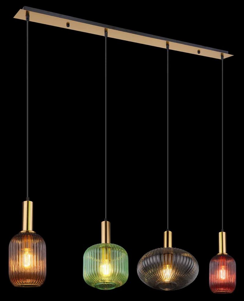 Metalen messing hanglamp trendy Globo Normy - Afbeelding 4