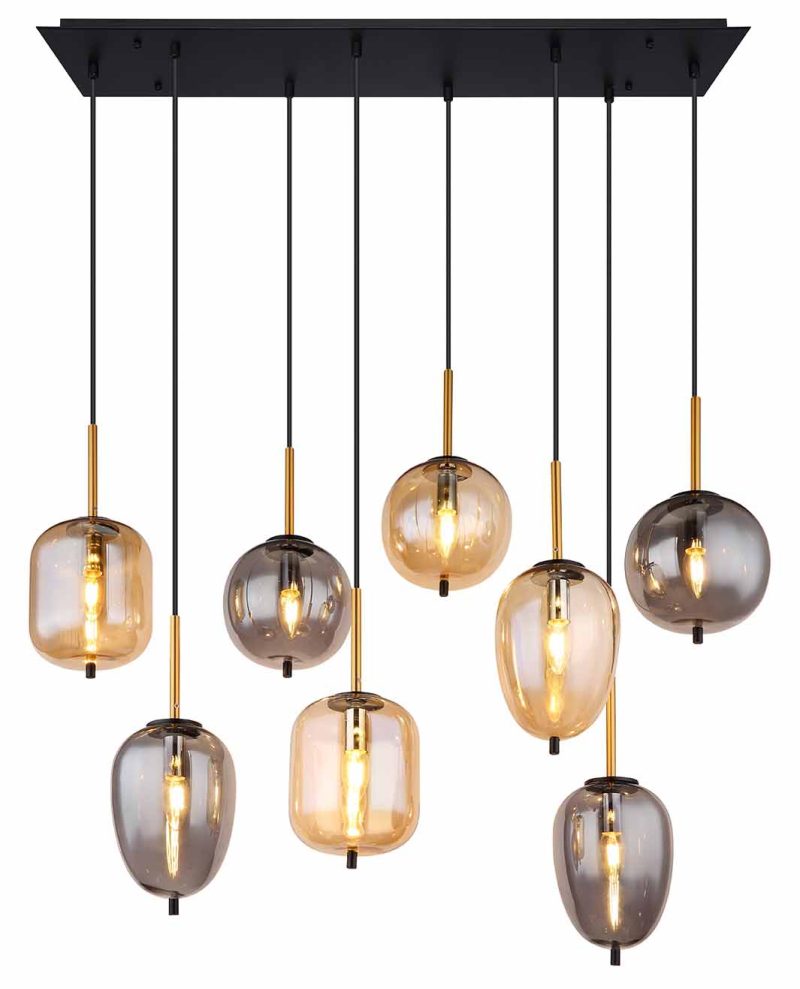Metalen moderne zwarte hanglamp Globo Blacky - Afbeelding 2