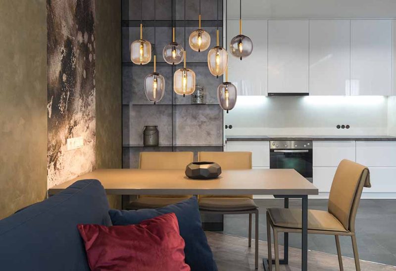Metalen moderne zwarte hanglamp Globo Blacky - Afbeelding 4