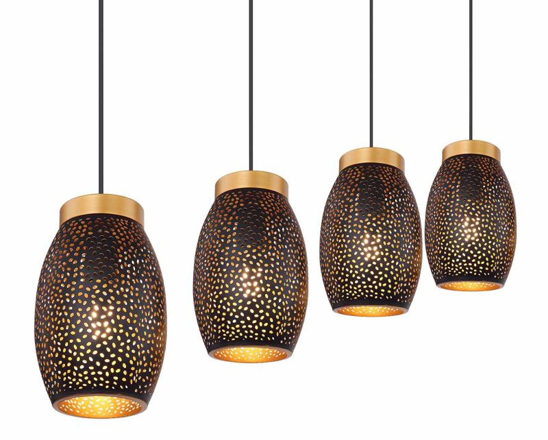 Metalen retro gouden hanglamp Globo Narri - Afbeelding 3