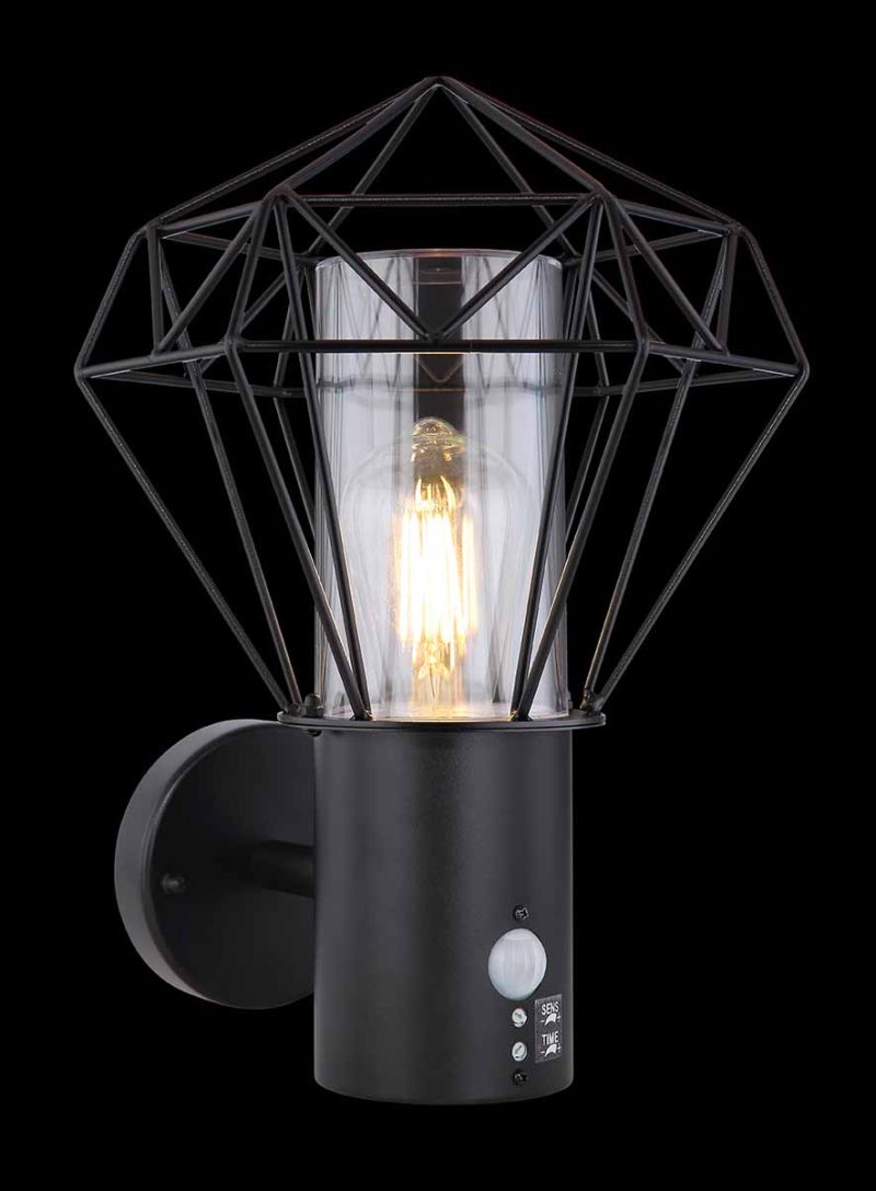Metalen retro zwarte buitenlamp Globo Horace - Afbeelding 3