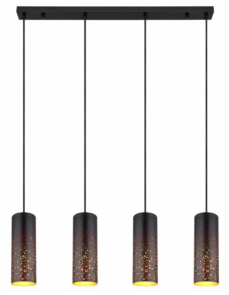 Metalen retro zwarte hanglamp Globo Crocky - Afbeelding 2
