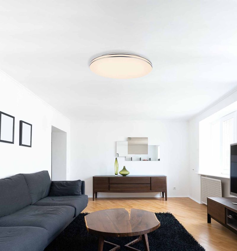 Metalen ronde plafondlamp wit modern Globo Pierre - Afbeelding 3