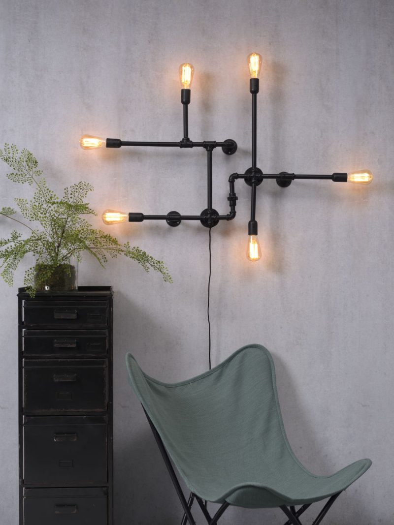 Metalen wandlamp zwart retro It's About RoMi Nashville - Afbeelding 2