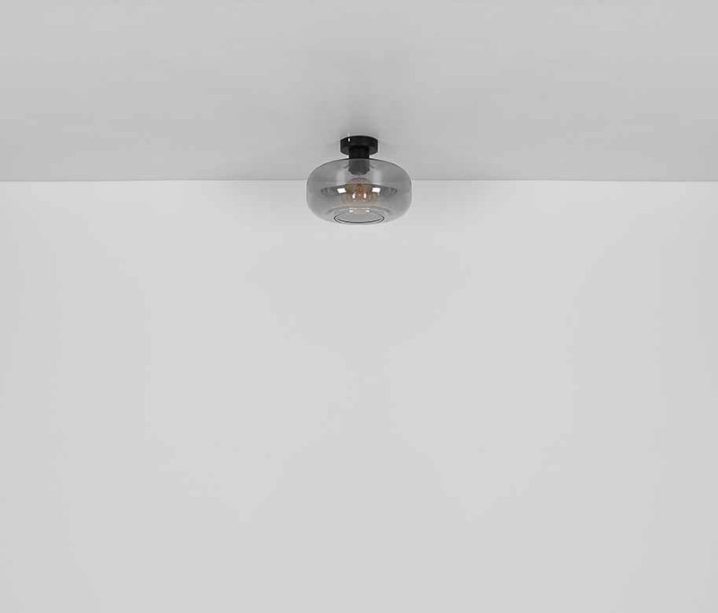 Metalen zwart glazen moderne plafondlamp Globo Giuseppe - Afbeelding 5