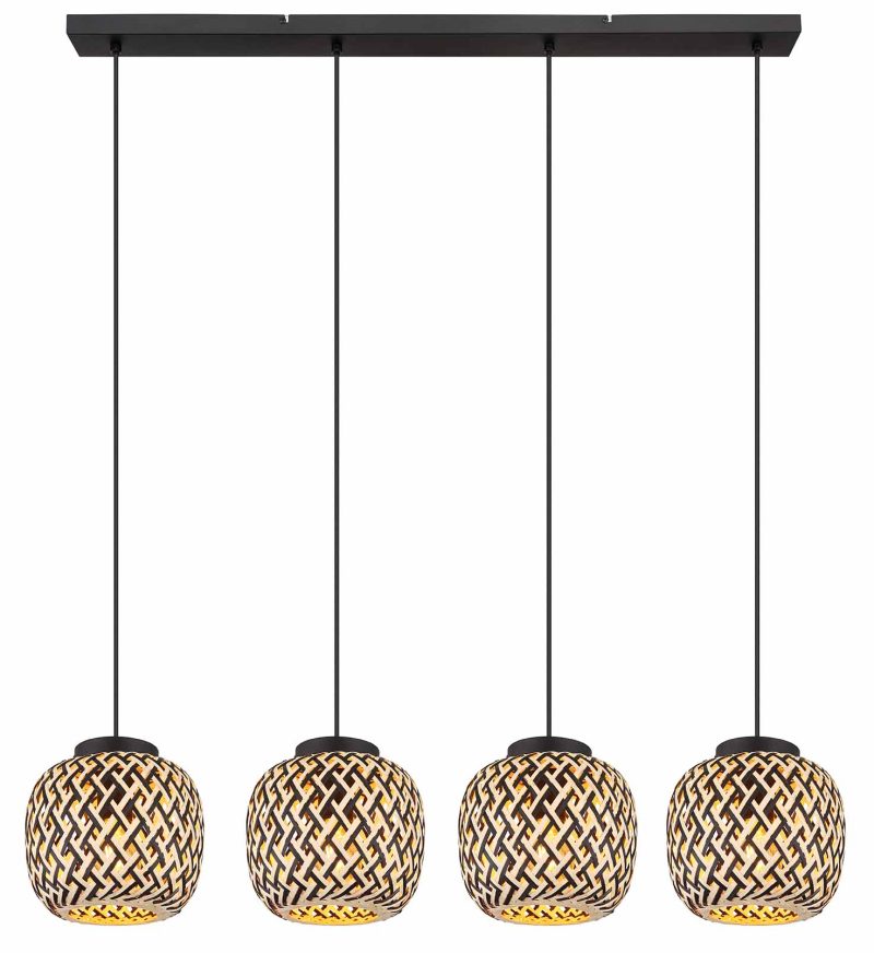 Metalen zwarte bohemian hanglamp Globo Colly - Afbeelding 2