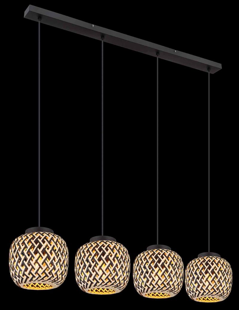 Metalen zwarte bohemian hanglamp Globo Colly - Afbeelding 4