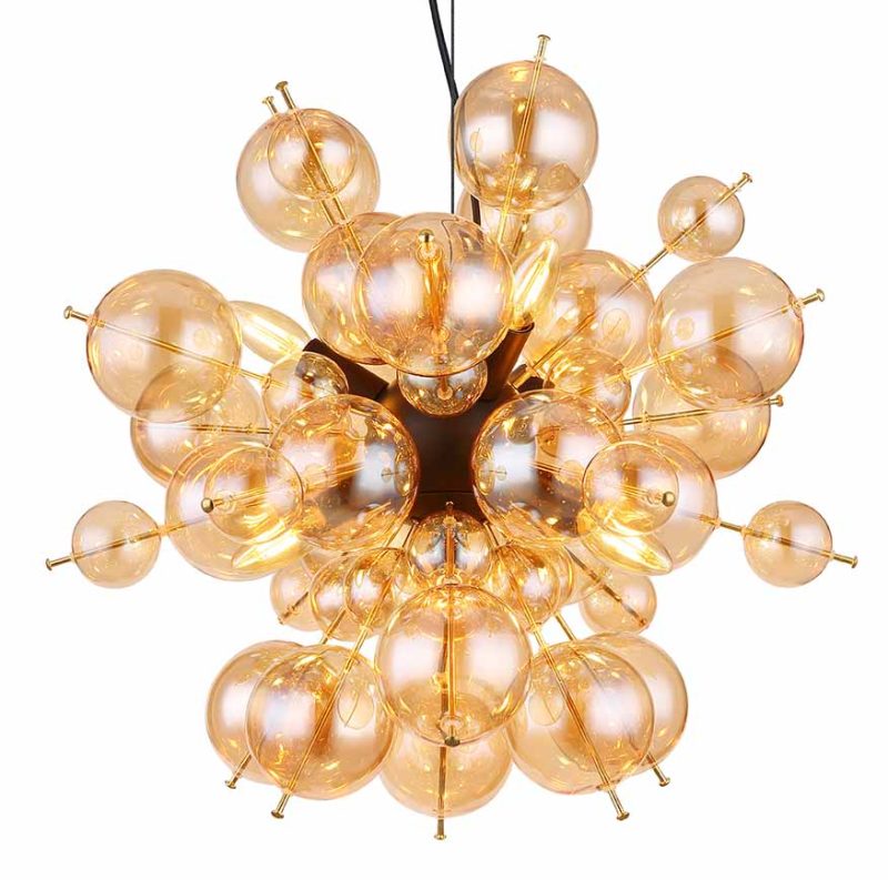 Metalen zwarte hanglamp art deco Globo Udo - Afbeelding 2