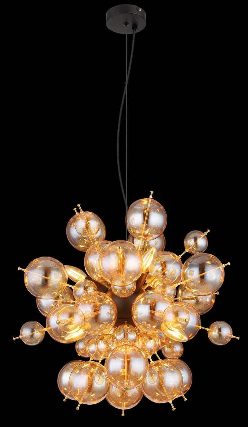 Metalen zwarte hanglamp art deco Globo Udo - Afbeelding 3