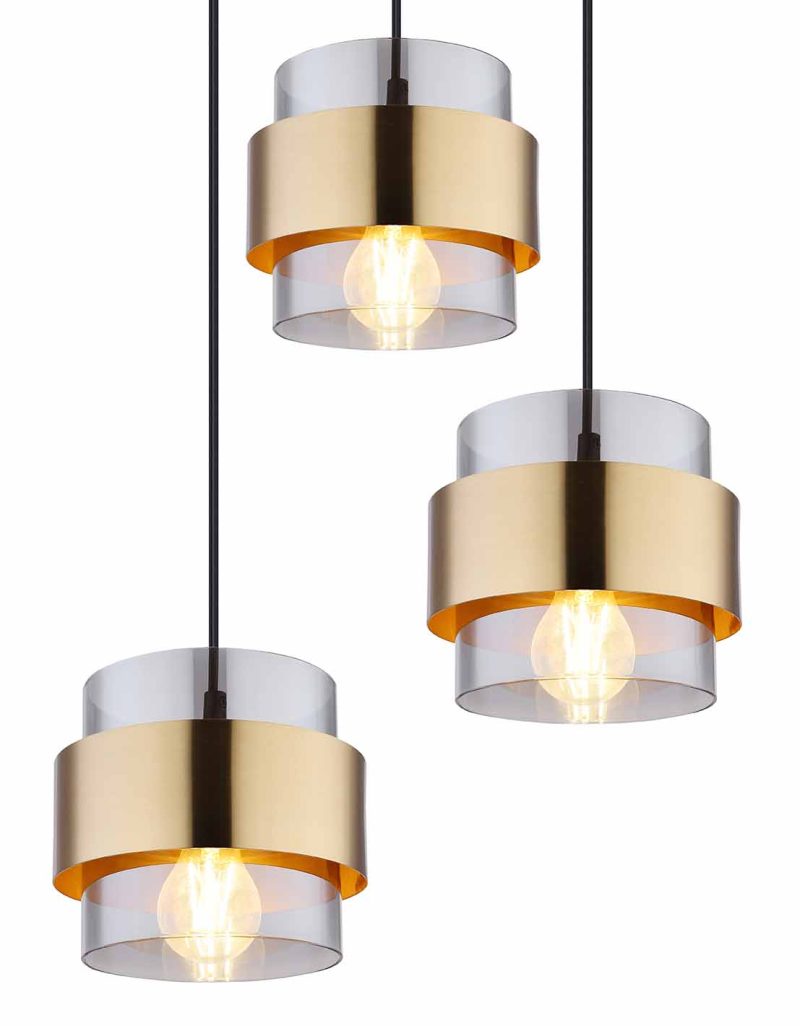 Metalen zwarte hanglamp klassiek Globo Milley - Afbeelding 2