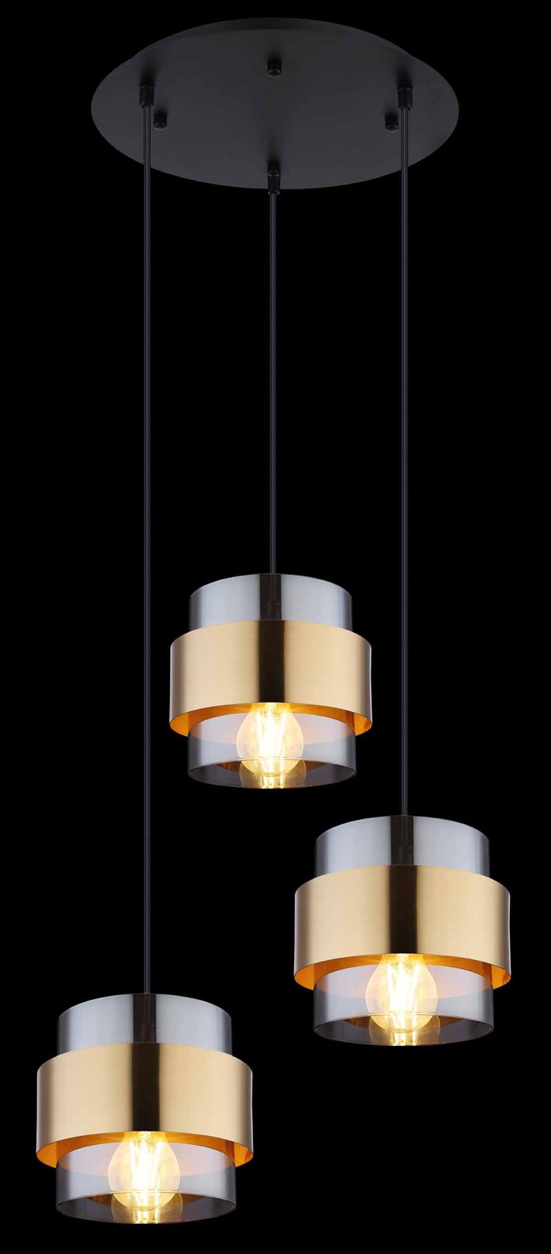 Metalen zwarte hanglamp klassiek Globo Milley - Afbeelding 3
