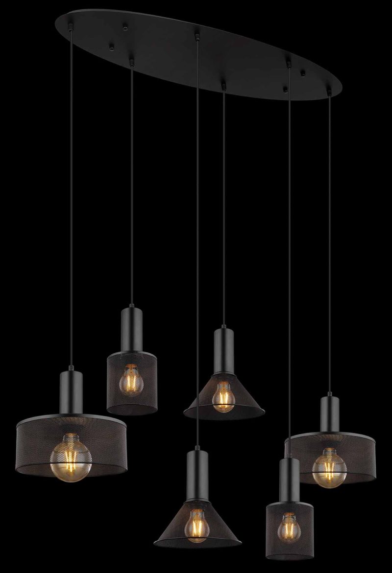 Metalen zwarte hanglamp retro Globo Jedd - Afbeelding 4