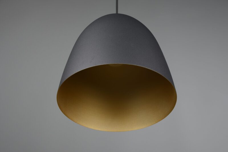 Metalen zwarte hanglamp strakke komvorm Tilda - Afbeelding 4