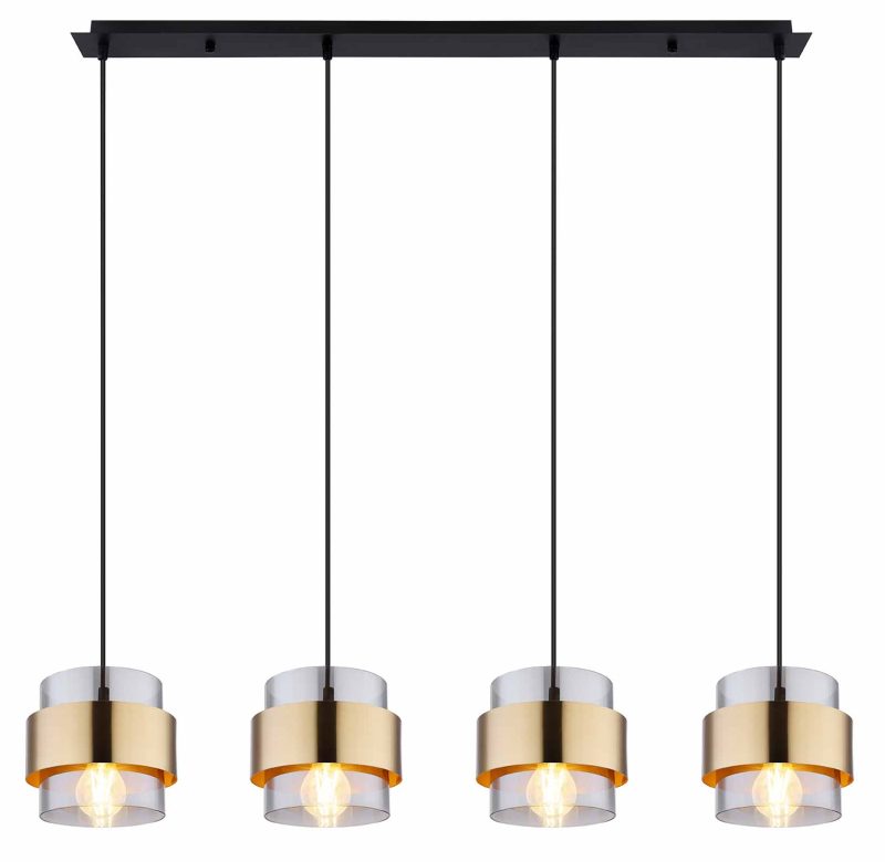Metalen zwarte klassieke hanglamp Globo Milley - Afbeelding 2