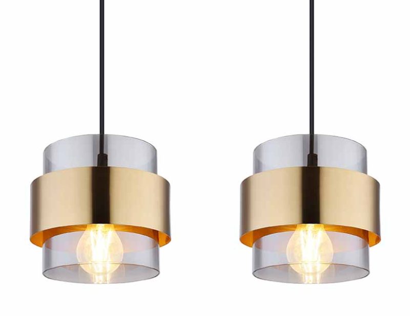 Metalen zwarte klassieke hanglamp Globo Milley - Afbeelding 3