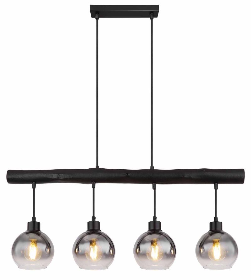 Metalen zwarte landelijke hanglamp Globo Moitas - Afbeelding 2