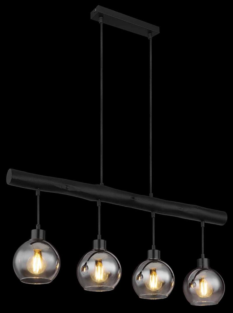 Metalen zwarte landelijke hanglamp Globo Moitas - Afbeelding 4