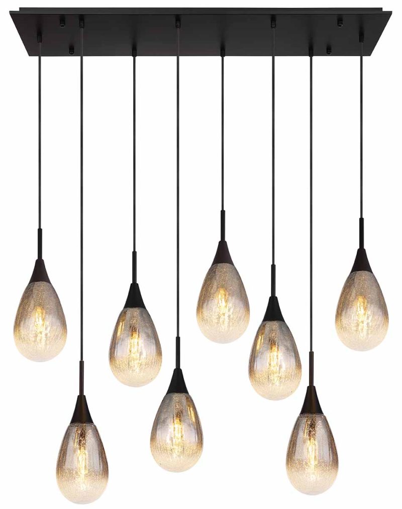 Metalen zwarte moderne hanglamp Globo Krys - Afbeelding 2