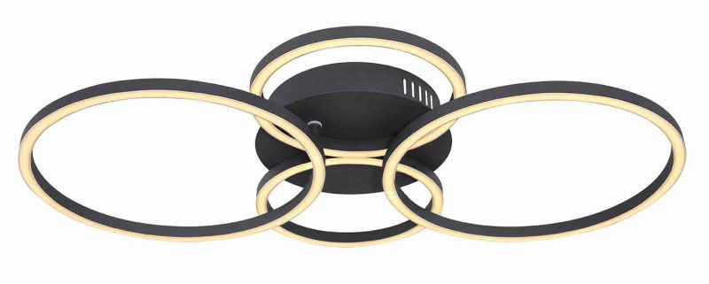 Metalen zwarte plafondlamp modern Globo Kendy - Afbeelding 2