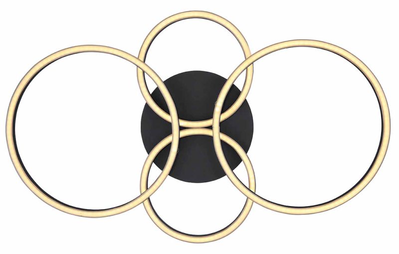 Metalen zwarte plafondlamp modern Globo Kendy - Afbeelding 3