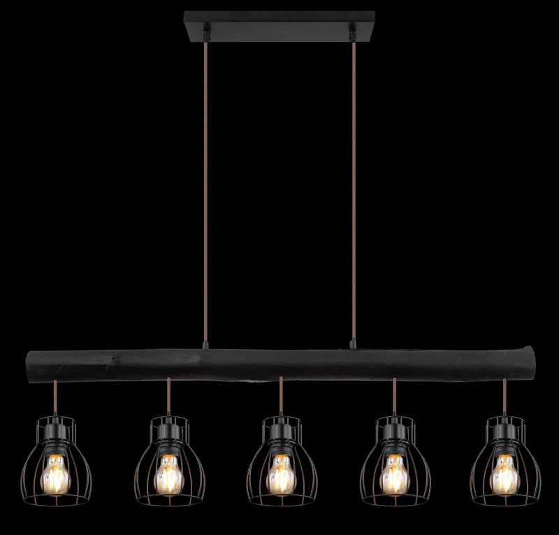 Metalen zwarte retro hanglamp Globo Mina - Afbeelding 5