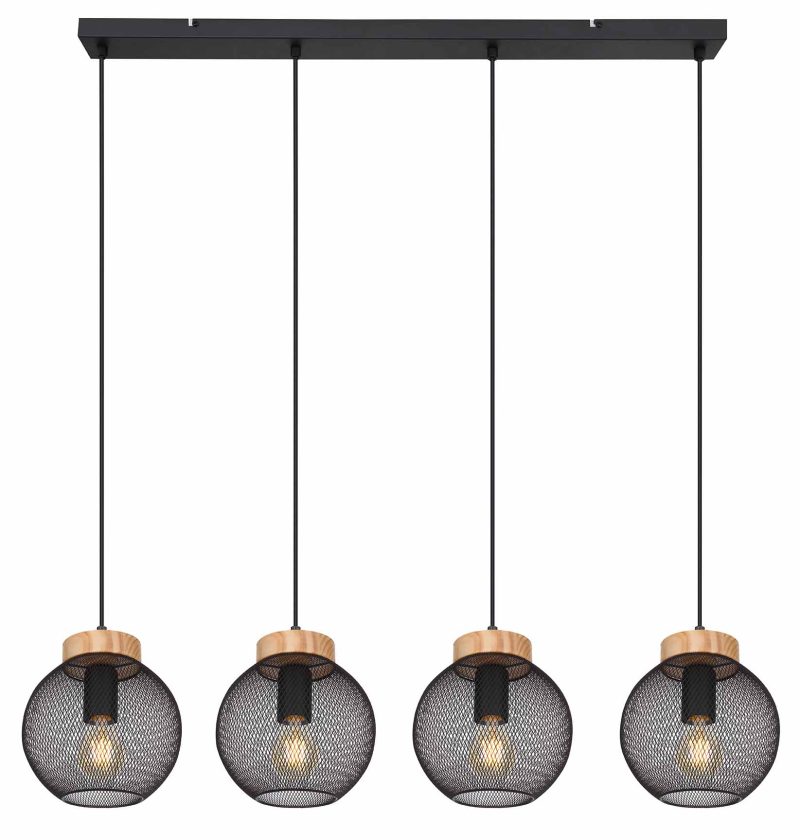 Metalen zwarte retro hanglamp Globo Pablo - Afbeelding 2