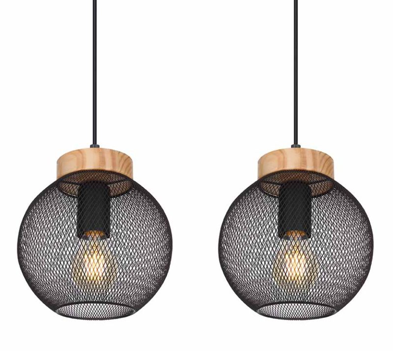 Metalen zwarte retro hanglamp Globo Pablo - Afbeelding 3