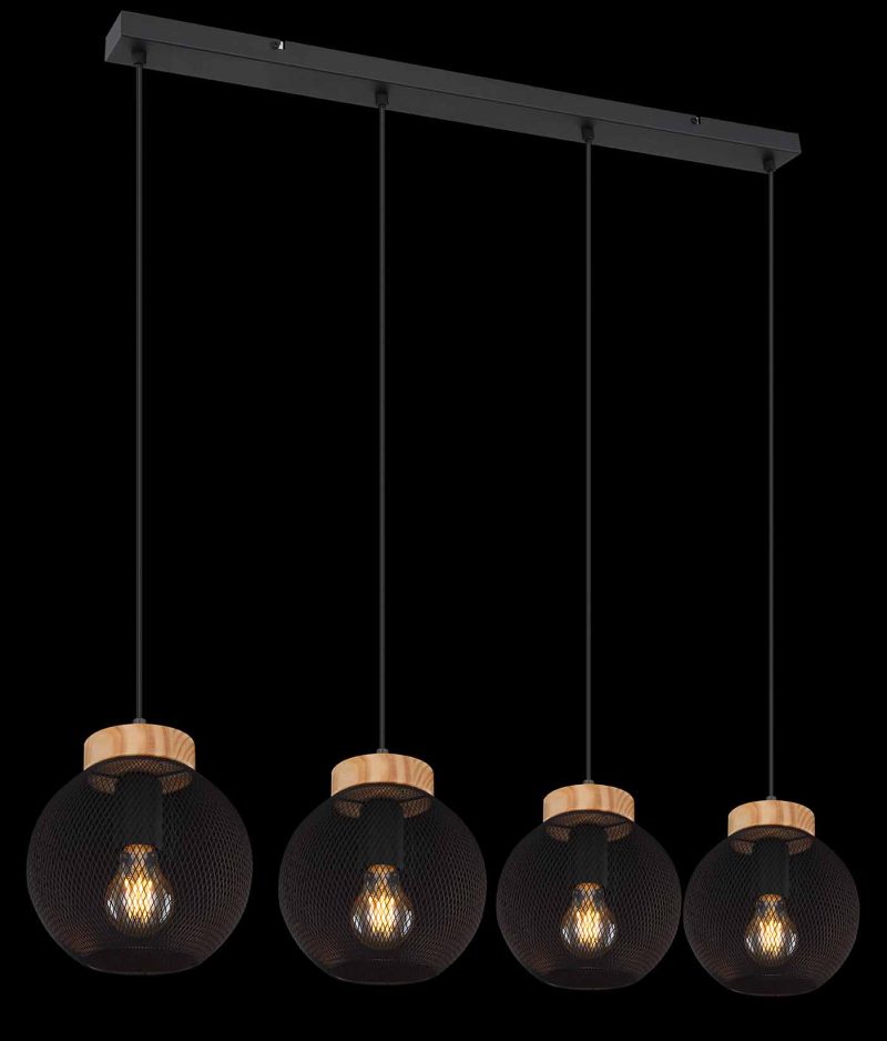 Metalen zwarte retro hanglamp Globo Pablo - Afbeelding 4