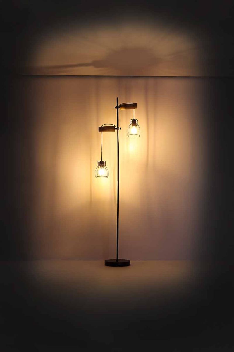 Metalen zwarte vloerlamp retro Globo Mina - Afbeelding 5
