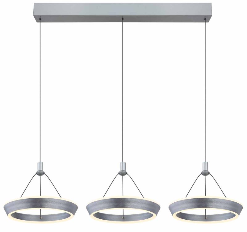 Minimalistische ringvormige hanglamp grijs Globo Ferra - Afbeelding 2