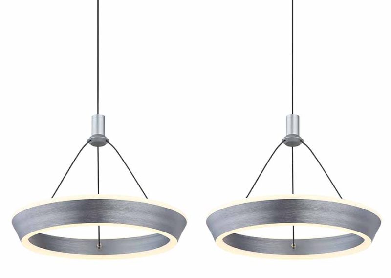 Minimalistische ringvormige hanglamp grijs Globo Ferra - Afbeelding 3