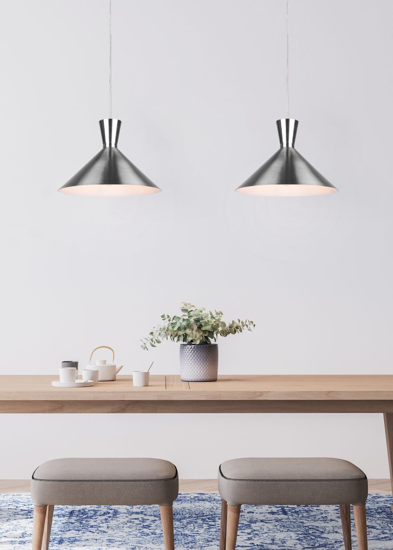 Minimalistische veelvormige design hanglamp nikkel Enzo - Afbeelding 5