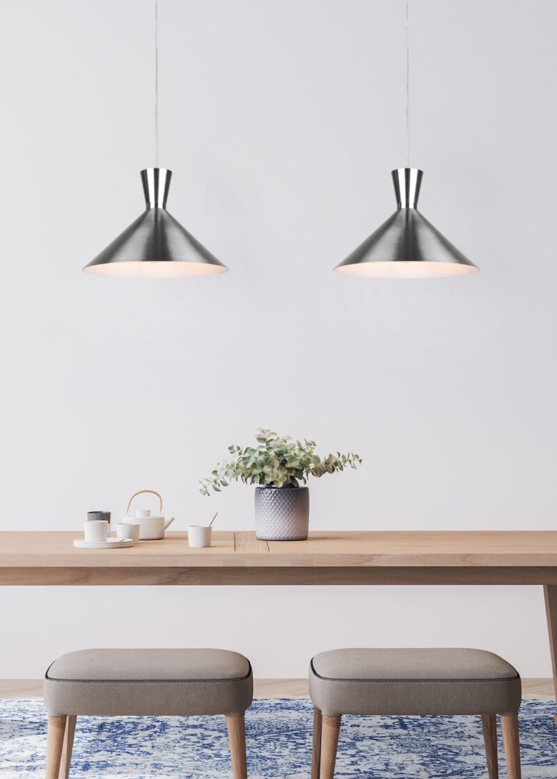 Minimalistische veelvormige design hanglamp nikkel Enzo - Afbeelding 5