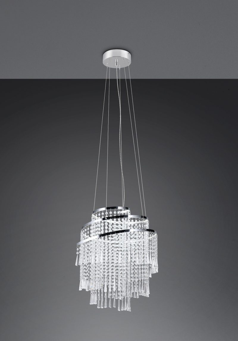 Modern-klassieke glazen ronde hanglamp Pomp - Afbeelding 3
