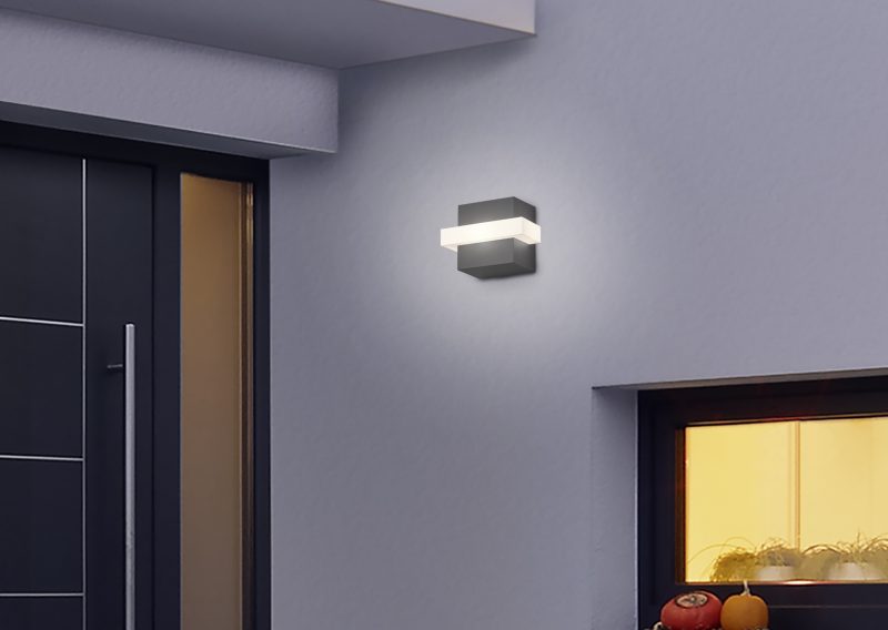 Moderne aluminium antracieten wandlamp Mitchell - Afbeelding 2