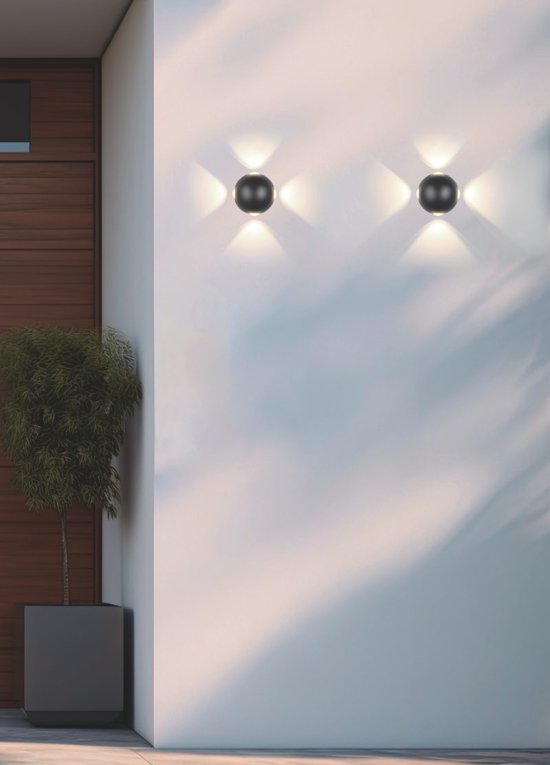 Moderne aluminium wandlamp zwart Avisio - Afbeelding 2
