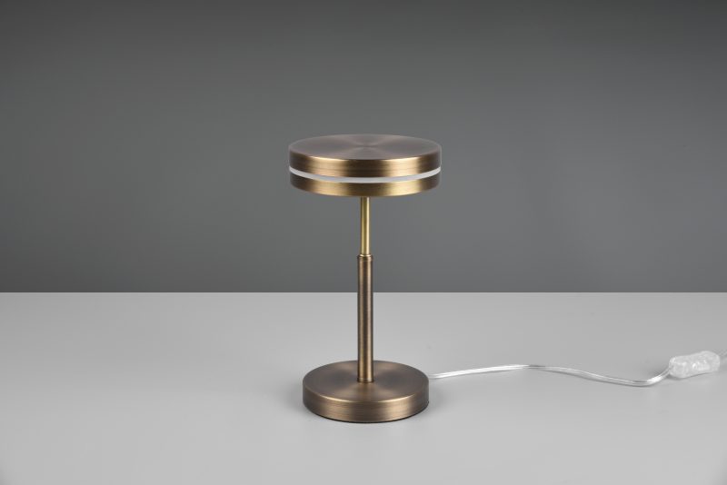 Moderne bronzen metalen tafellamp Franklin - Afbeelding 2