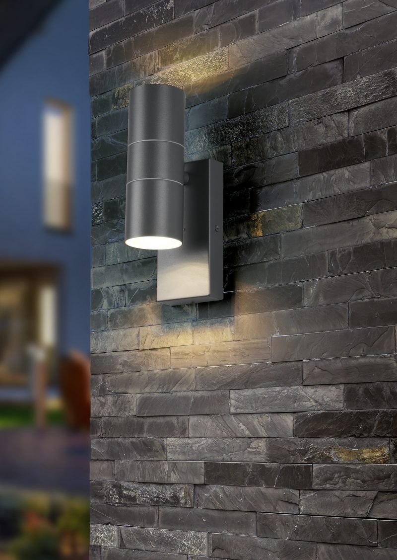 Moderne buiten wandlamp antraciet schemersensor Laredo - Afbeelding 5
