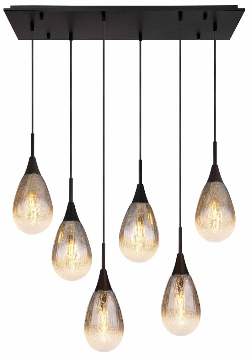 Moderne druppels hanglamp zwart metaal Globo Krys - Afbeelding 2