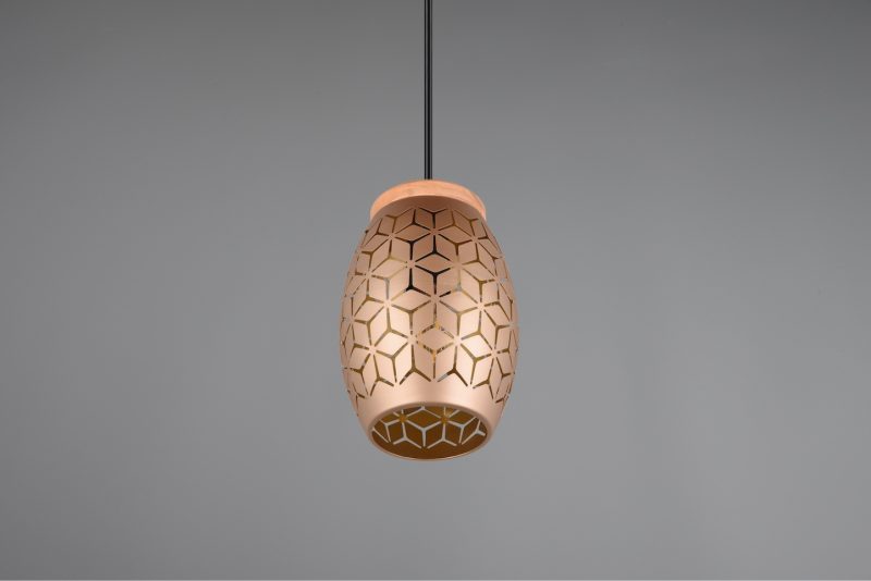 Moderne gouden hanglamp met hout Bidar - Afbeelding 5