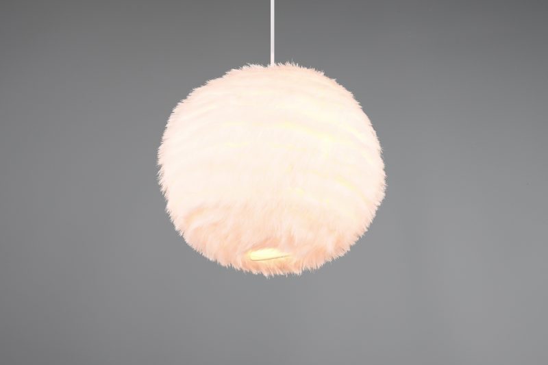 Moderne hanglamp witte veren Furry - Afbeelding 5