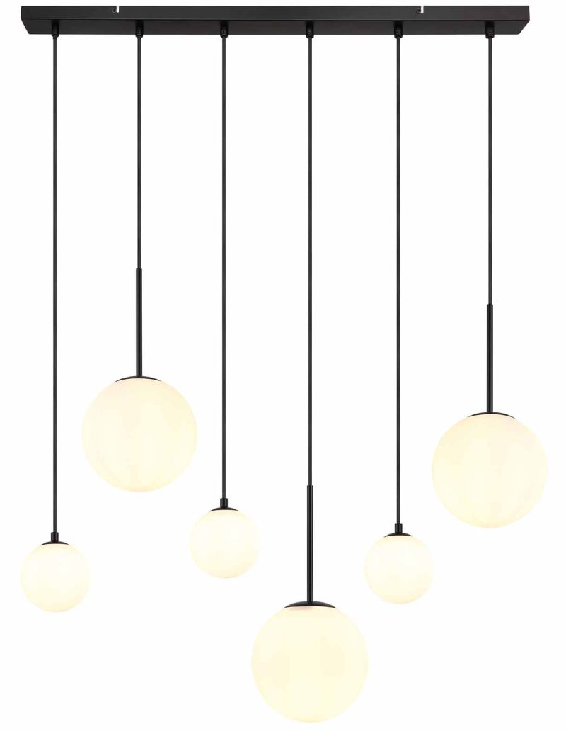 Moderne hanglamp zwart metaal Globo Hallie - Afbeelding 2
